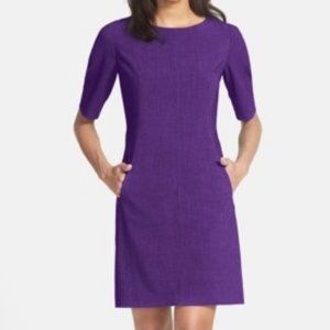 Royal Purple Tahari Seamed A-Line Dress Size 8